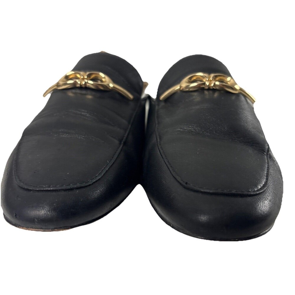 Coach Sienna Leather Slide Size 6 Black with Gold Logo Shoes Flats - Picture 5 of 10